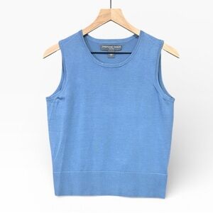 Josephine Chaus Silk Blend Sleeveless Sweater Blue Women’s Size Medium Petite